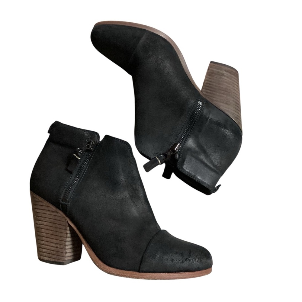 Rag & Bone Margot Black Leather Moto Zip Ankle Boots, Size 38.5 | 8.5 - Picture 4 of 5
